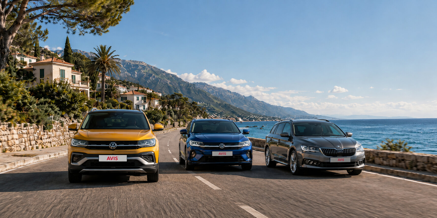 vw -t-cross-wv-taigo-a-skoda-superb-combi-sportline-idu-po-ceste-popri-mori